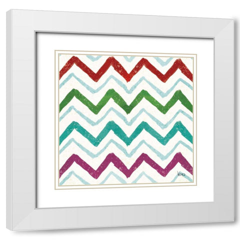 Festive Forest Pattern VIIIA White Modern Wood Framed Art Print with Double Matting by Charron, Veronique