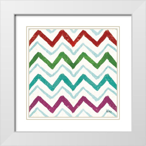 Festive Forest Pattern VIIIA White Modern Wood Framed Art Print with Double Matting by Charron, Veronique