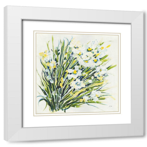 Spring White Modern Wood Framed Art Print with Double Matting by Griggs, Jan