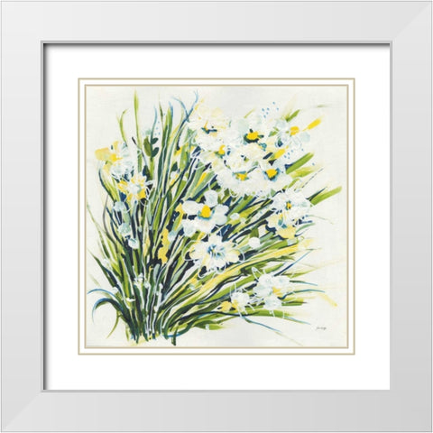 Spring White Modern Wood Framed Art Print with Double Matting by Griggs, Jan