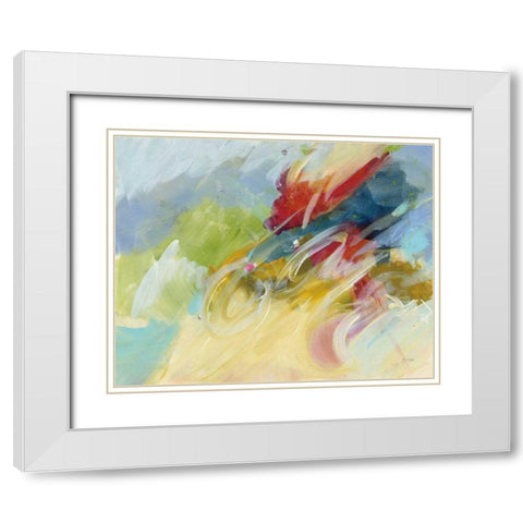 Happy White Modern Wood Framed Art Print with Double Matting by Griggs, Jan