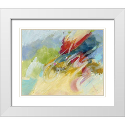 Happy White Modern Wood Framed Art Print with Double Matting by Griggs, Jan