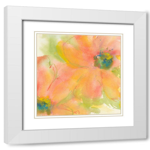 Olive Poppy II White Modern Wood Framed Art Print with Double Matting by Paschke, Chris
