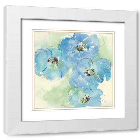 Japanese Quince I White Modern Wood Framed Art Print with Double Matting by Paschke, Chris