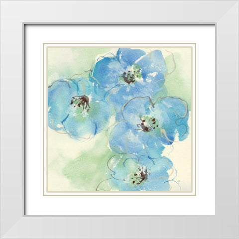 Japanese Quince I White Modern Wood Framed Art Print with Double Matting by Paschke, Chris