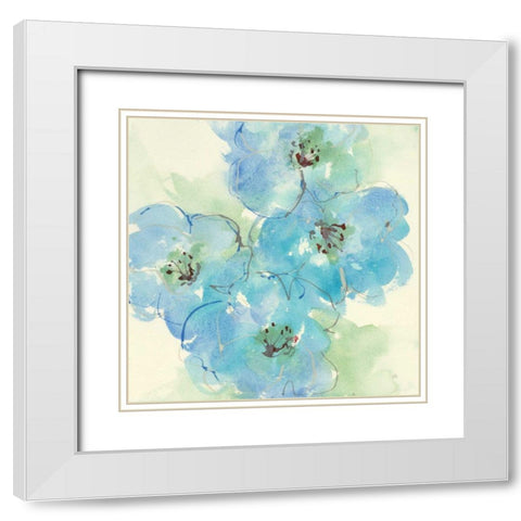 Japanese Quince II White Modern Wood Framed Art Print with Double Matting by Paschke, Chris
