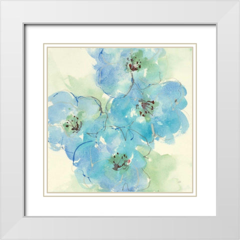 Japanese Quince II White Modern Wood Framed Art Print with Double Matting by Paschke, Chris