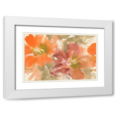 Tribal Lilies II White Modern Wood Framed Art Print with Double Matting by Paschke, Chris