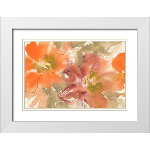 Tribal Lilies II White Modern Wood Framed Art Print with Double Matting by Paschke, Chris