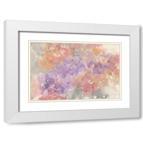 Intimate Freesia White Modern Wood Framed Art Print with Double Matting by Paschke, Chris