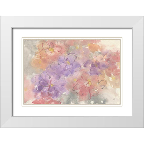 Intimate Freesia White Modern Wood Framed Art Print with Double Matting by Paschke, Chris