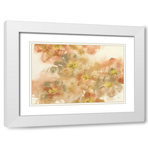 Earthly Freesia White Modern Wood Framed Art Print with Double Matting by Paschke, Chris