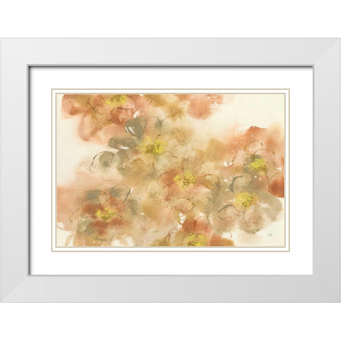 Earthly Freesia White Modern Wood Framed Art Print with Double Matting by Paschke, Chris