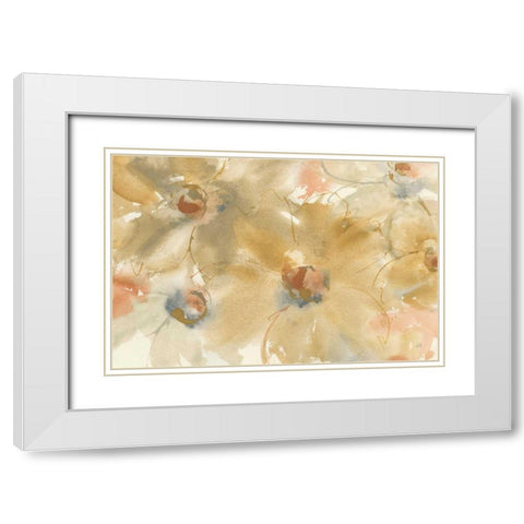 Neutral Blooms White Modern Wood Framed Art Print with Double Matting by Paschke, Chris