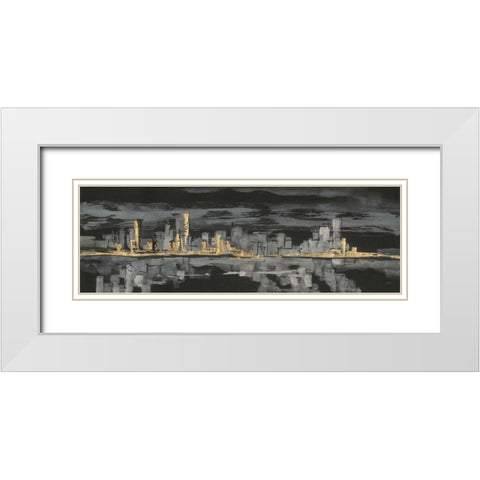Urban Gold IV White Modern Wood Framed Art Print with Double Matting by Paschke, Chris