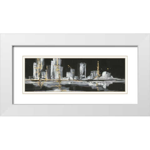 Urban Gold V White Modern Wood Framed Art Print with Double Matting by Paschke, Chris