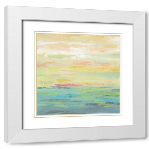 Pink Clouds I White Modern Wood Framed Art Print with Double Matting by Vassileva, Silvia