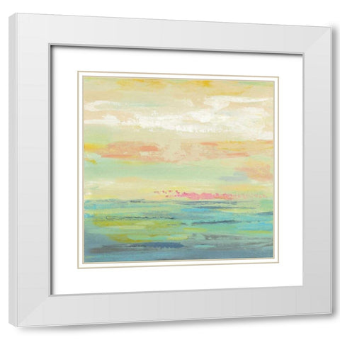 Pink Clouds II White Modern Wood Framed Art Print with Double Matting by Vassileva, Silvia