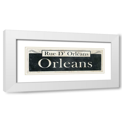 French Quarter Sign II White Modern Wood Framed Art Print with Double Matting by Wild Apple Portfolio