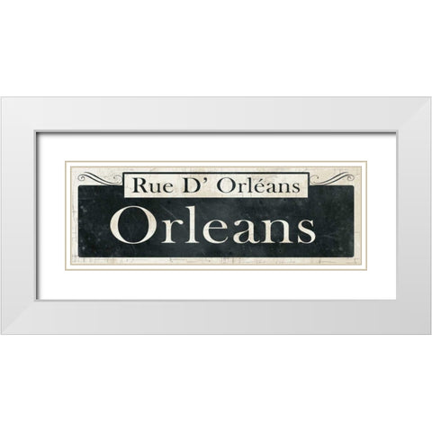 French Quarter Sign II White Modern Wood Framed Art Print with Double Matting by Wild Apple Portfolio