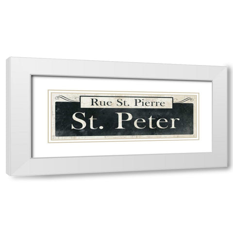 French Quarter Sign III White Modern Wood Framed Art Print with Double Matting by Wild Apple Portfolio