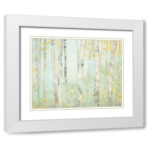 Spring Birches White Modern Wood Framed Art Print with Double Matting by Purinton, Julia