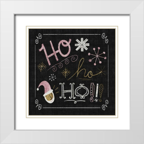 Quirky Christmas Santa Metallic White Modern Wood Framed Art Print with Double Matting by Mullan, Michael