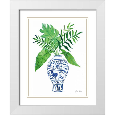 Elegant Chinoiserie I White White Modern Wood Framed Art Print with Double Matting by Zaman, Farida