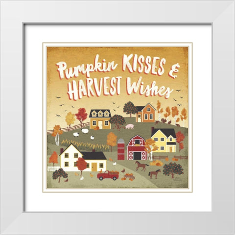 Harvest Village IV White Modern Wood Framed Art Print with Double Matting by Marshall, Laura