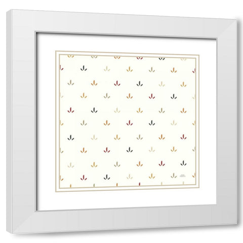 Harvest Village Pattern IIIA White Modern Wood Framed Art Print with Double Matting by Marshall, Laura