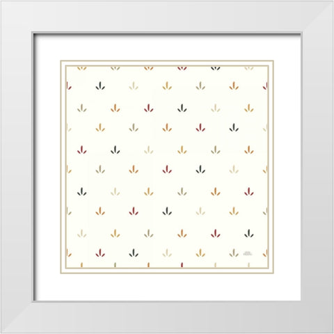 Harvest Village Pattern IIIA White Modern Wood Framed Art Print with Double Matting by Marshall, Laura