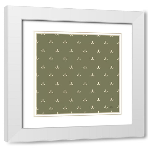 Harvest Village Pattern IIIB White Modern Wood Framed Art Print with Double Matting by Marshall, Laura