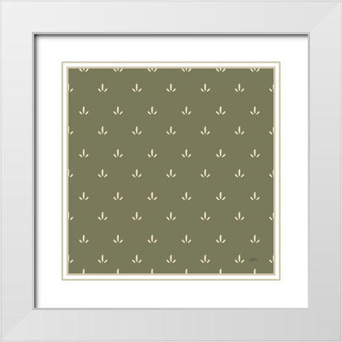 Harvest Village Pattern IIIB White Modern Wood Framed Art Print with Double Matting by Marshall, Laura