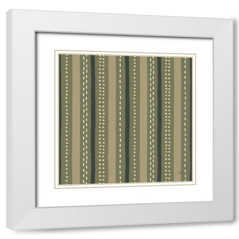 Harvest Village Pattern IVB White Modern Wood Framed Art Print with Double Matting by Marshall, Laura