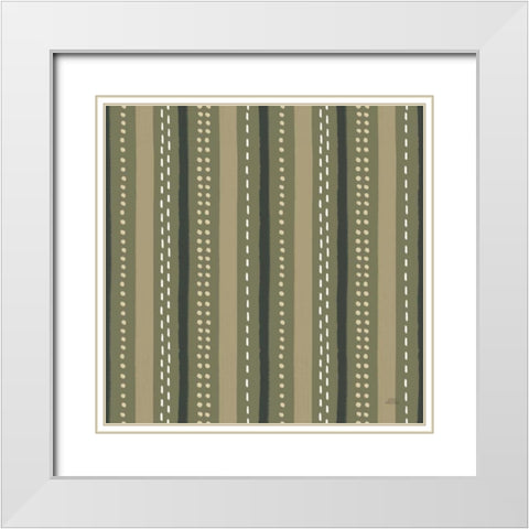 Harvest Village Pattern IVB White Modern Wood Framed Art Print with Double Matting by Marshall, Laura