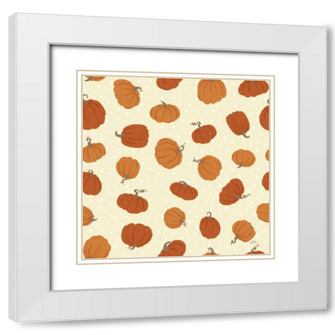 Harvest Village Pattern V White Modern Wood Framed Art Print with Double Matting by Marshall, Laura