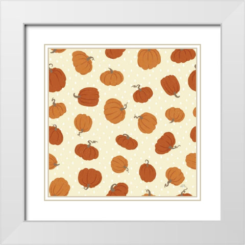 Harvest Village Pattern V White Modern Wood Framed Art Print with Double Matting by Marshall, Laura