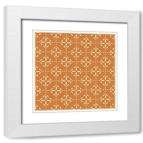 Harvest Village Pattern VIIB White Modern Wood Framed Art Print with Double Matting by Marshall, Laura