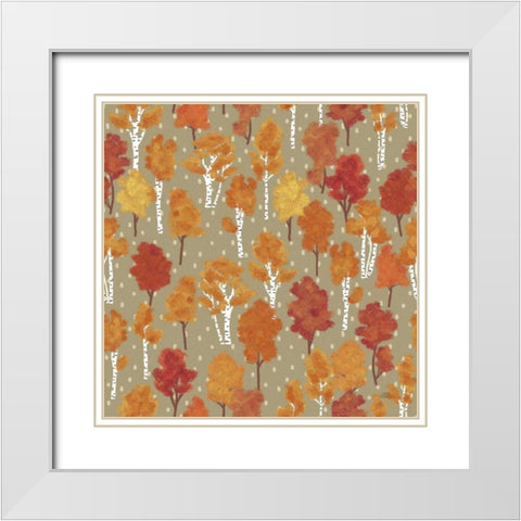 Harvest Village Pattern VIII White Modern Wood Framed Art Print with Double Matting by Marshall, Laura