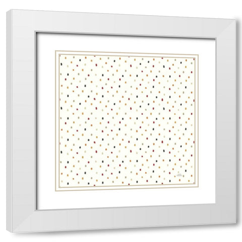 Harvest Village Pattern IXA White Modern Wood Framed Art Print with Double Matting by Marshall, Laura