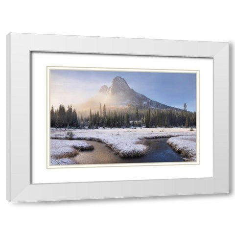 Liberty Bell Mountain I White Modern Wood Framed Art Print with Double Matting by Majchrowicz, Alan