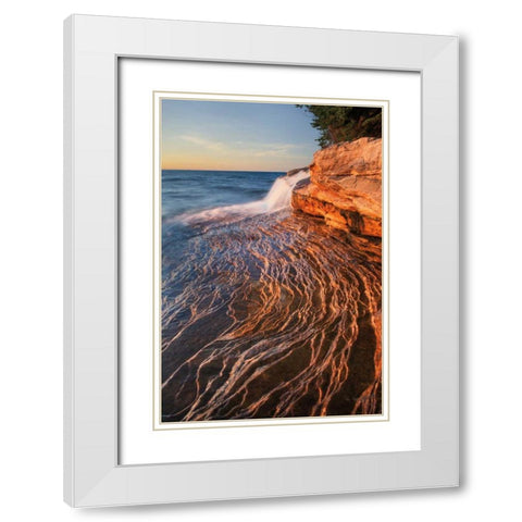 Pictured Rocks Michigan I White Modern Wood Framed Art Print with Double Matting by Majchrowicz, Alan