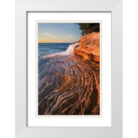 Pictured Rocks Michigan I White Modern Wood Framed Art Print with Double Matting by Majchrowicz, Alan