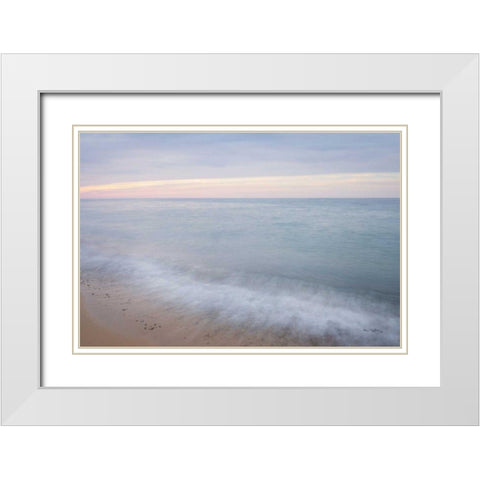 Lake Superior Beach I White Modern Wood Framed Art Print with Double Matting by Majchrowicz, Alan