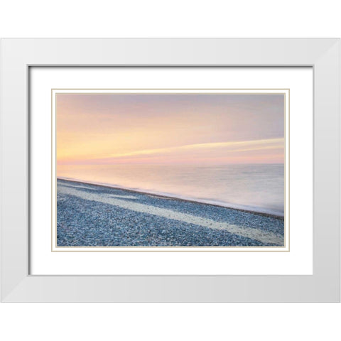 Lake Superior Beach III White Modern Wood Framed Art Print with Double Matting by Majchrowicz, Alan