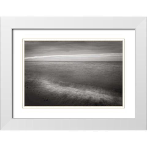Lake Superior Beach I BW White Modern Wood Framed Art Print with Double Matting by Majchrowicz, Alan