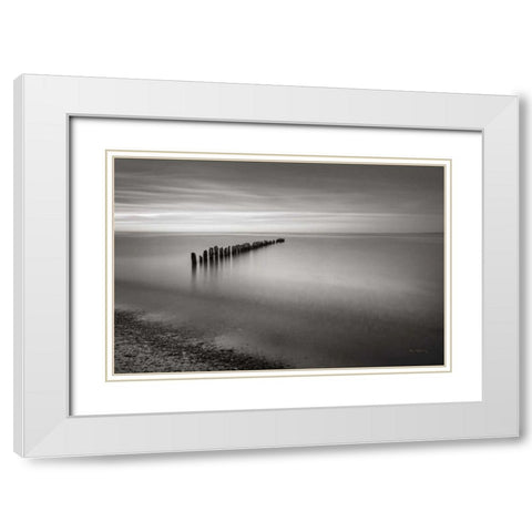 Lake Superior Old Pier V White Modern Wood Framed Art Print with Double Matting by Majchrowicz, Alan