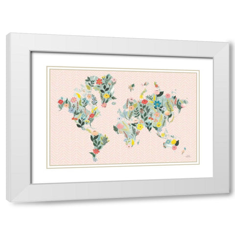 Wild Garden World Blush White Modern Wood Framed Art Print with Double Matting by Marshall, Laura