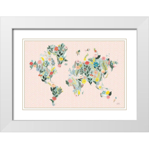 Wild Garden World Blush White Modern Wood Framed Art Print with Double Matting by Marshall, Laura