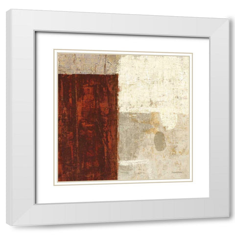 Cayenne Square I White Modern Wood Framed Art Print with Double Matting by Mullan, Michael